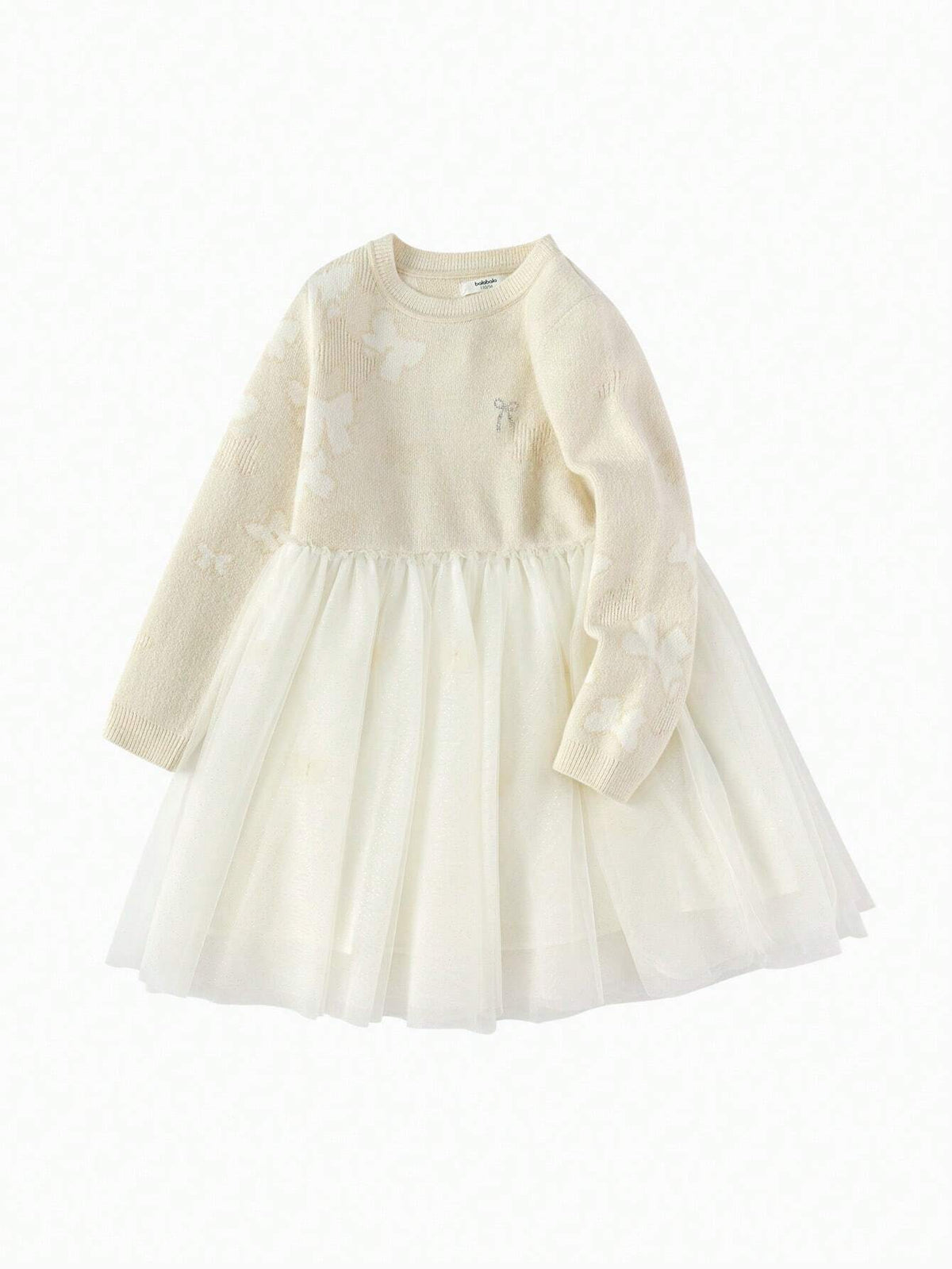 Balabala Girls' Dress, Young Girl' Mesh Skirt, New Autumn/Winter 2024
