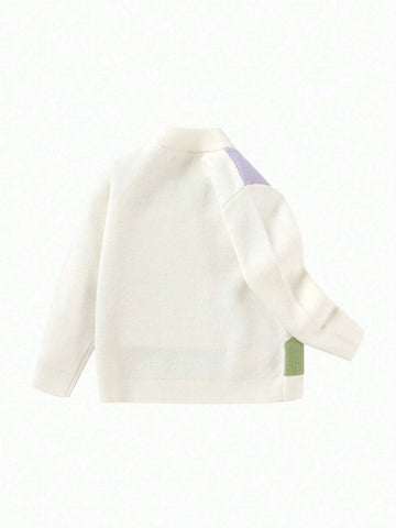 Balabala Girls' Half-Turtleneck Sweater Winter Knitted Cartoon Pullover