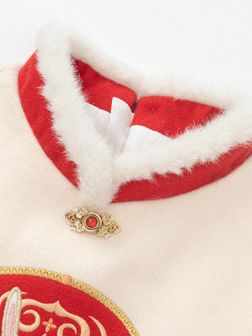 Balabala Girls' Hanfu Dress Embroidered New Chinese Style For Winter 2024
