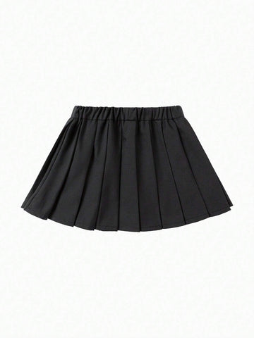 Balabala Girls' Pleated Skirt Children's Autumn Fashionable Versatile Half-Skirt College Style