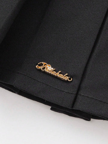 Balabala Girls' Pleated Skirt Children's Autumn Fashionable Versatile Half-Skirt College Style