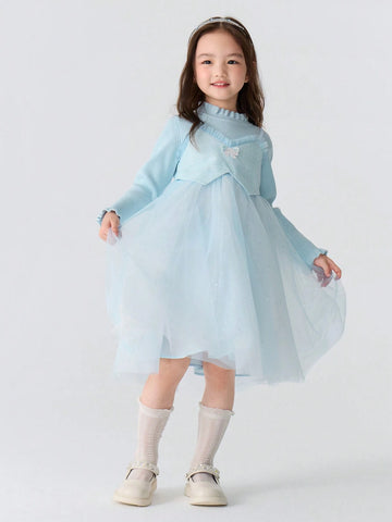Balabala Girls' Princess Dress Two-Piece Tulle Design For Fall/Winter 2024
