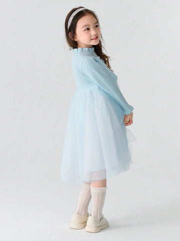 Balabala Girls' Princess Dress Two-Piece Tulle Design For Fall/Winter 2024