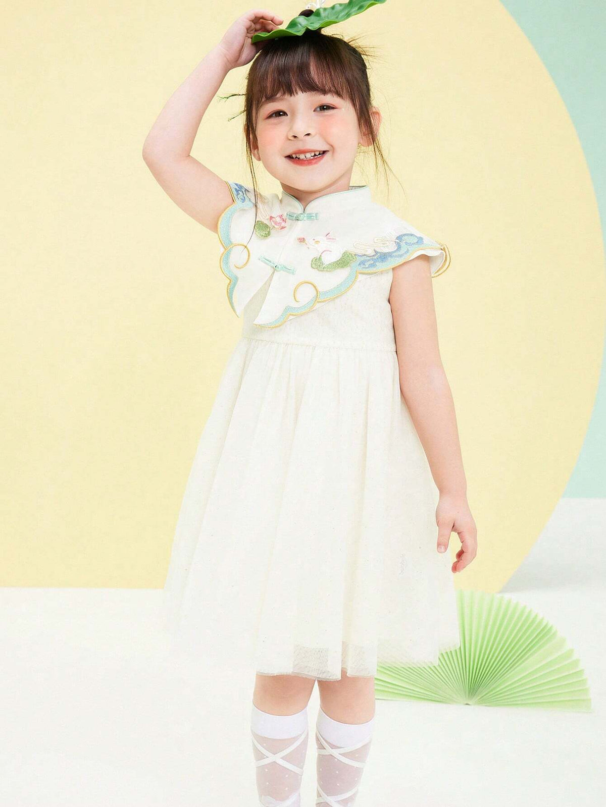 Balabala Girls' Set, Summer Set For Toddlers, Baby Girls' Short Sleeve Trendy National Style