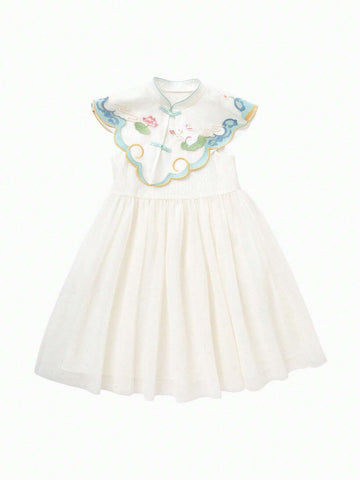 Balabala Girls' Set, Summer Set For Toddlers, Baby Girls' Short Sleeve Trendy National Style