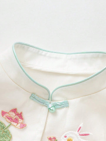 Balabala Girls' Set, Summer Set For Toddlers, Baby Girls' Short Sleeve Trendy National Style