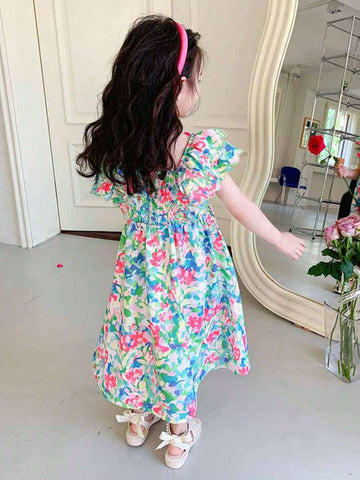 Balabala Girls' Skirt Children's Dress 2024 New Summer Children's Dress