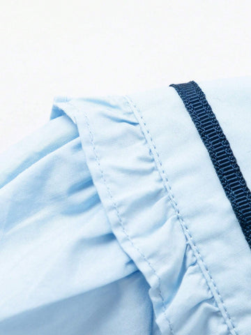 Balabala Kids' Dress, Baby Girls' Cotton Summer Dress, Sweet And Stylish Turn-Down Collar