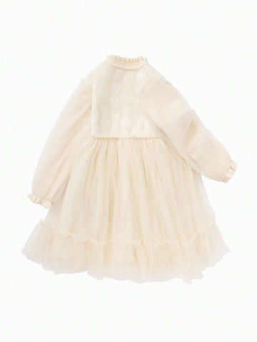 Balabala Kids' Dress Girls' Outfit Kids' New Year Red Dress Stylish Tulle Princess Dress