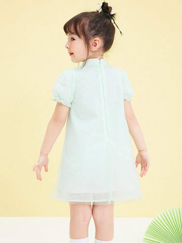 Balabala Kids' Dress, Girls' Summer Hanfu Dress, Traditional Chinese Style