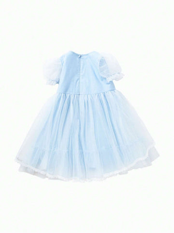 Balabala Kids' Dress Summer Princess Mesh Dress Sweet And Cute Girls' Clothing Fashionable