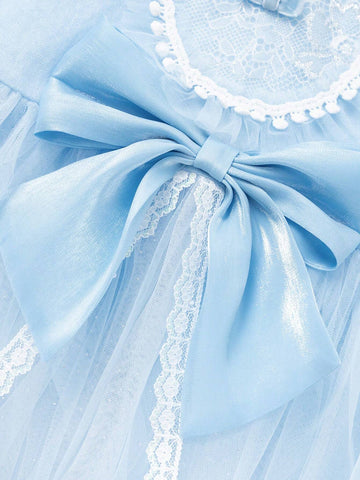 Balabala Kids' Dress Summer Princess Mesh Dress Sweet And Cute Girls' Clothing Fashionable