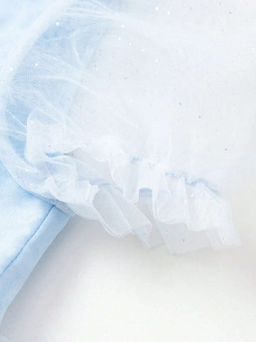 Balabala Kids' Dress Summer Princess Mesh Dress Sweet And Cute Girls' Clothing Fashionable