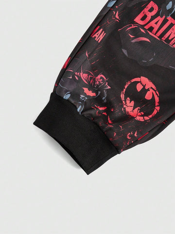 ROMWE Cartoon Letter Pattern Drawstring Waist Sweatpants