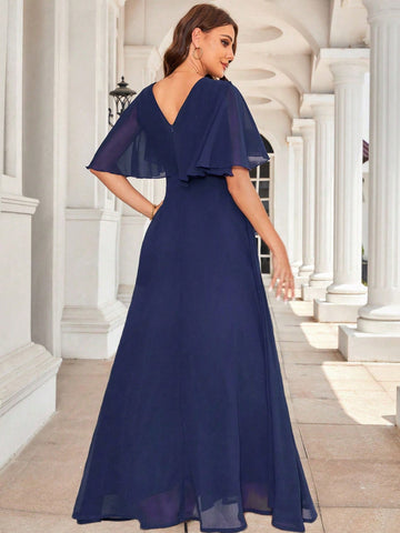 Beaded Lace And Chiffon Bridesmaid Dress