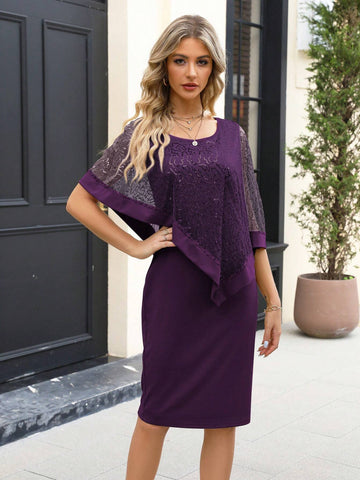 Beaded Sleeveless Shawl Elegant Bodycon Dress