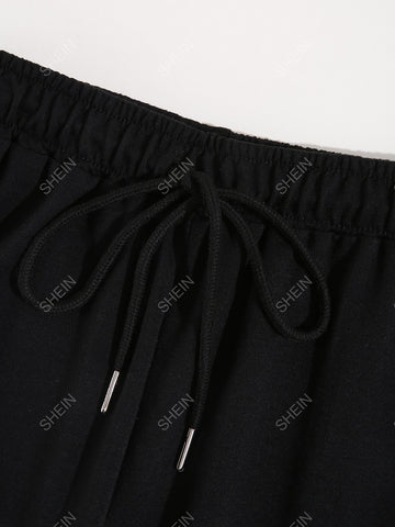 Bear Print Drawstring Waist Sweatpants