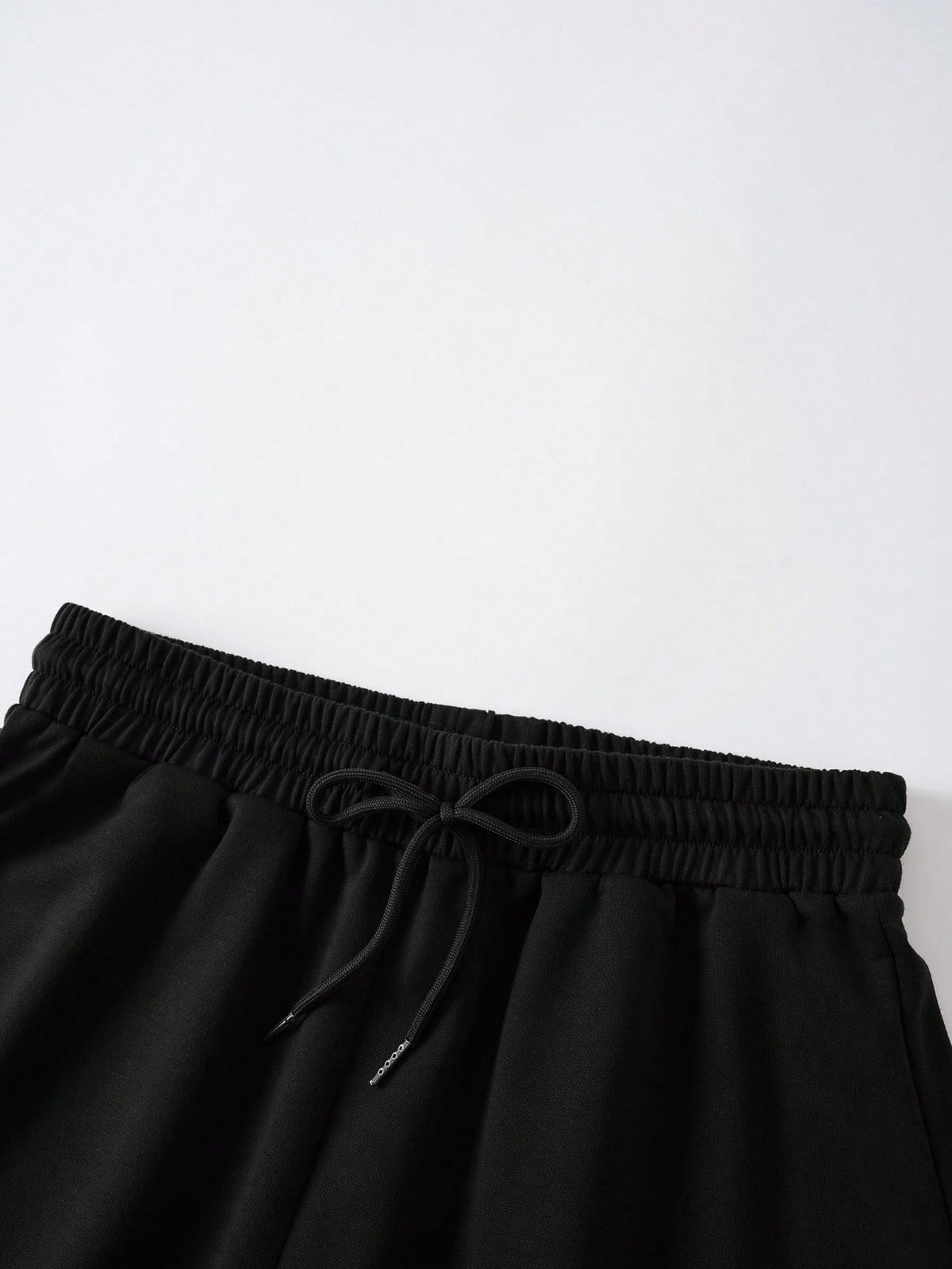 Bear Print Drawstring Waist Track Shorts