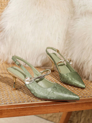 Beautiful Fashion Shoes For Women With High Heels And Pointed Toe That Matches Skirts, Chinese Style