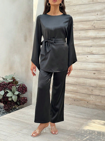 Belt Shirts And Pants Set