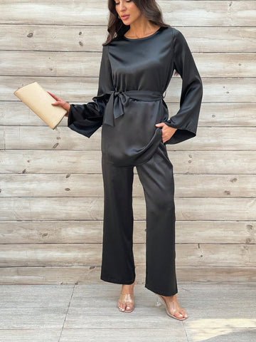 Belt Shirts And Pants Set