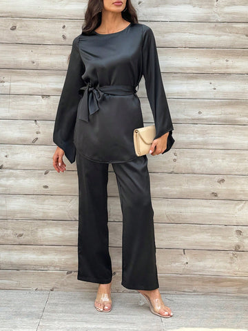 Belt Shirts And Pants Set