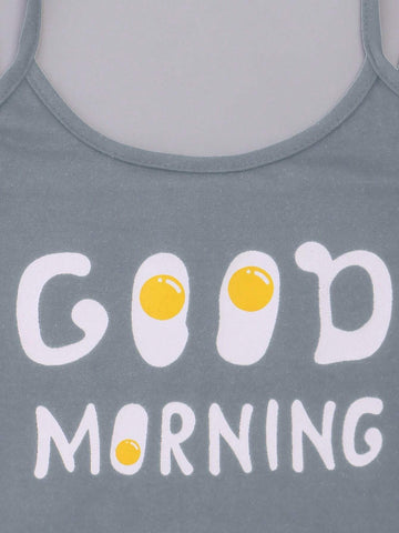 C' Cheese And Egg Print Homewear Set