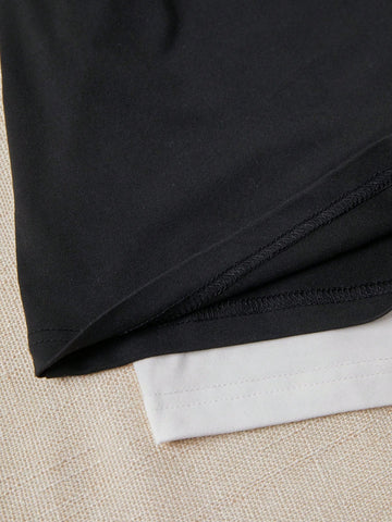 Black And White Bodycon Strapless Romper Set