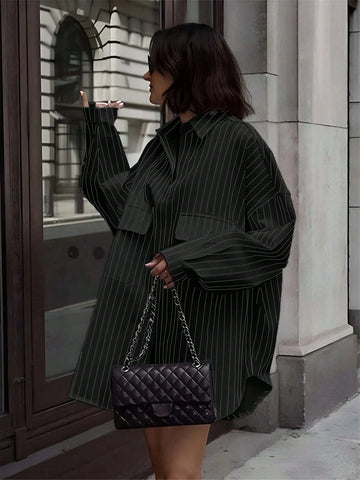 Black Long Sleeve Shirts For Women Simple Fashionable Daily Casual