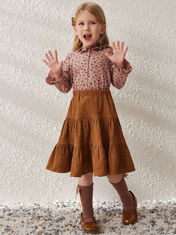 Blossori Fashion Versatile Young Girls' Autumn/Winter Midi Skirts