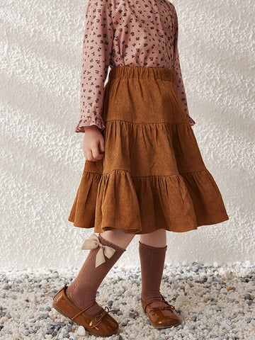 Blossori Fashion Versatile Young Girls' Autumn/Winter Midi Skirts