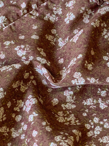 Blossori Young Girls Ditsy Floral Chiffon Ruffle Collar Loose Midi Dress, Elegant Style, Spring/Summer