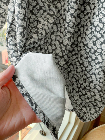 Blossori Young Girls' French Elegant Floral Lace Trim Loose Long Sleeve Dress