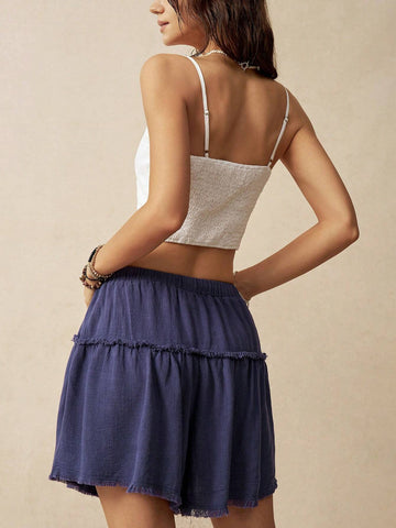 Bohemela Women's Frayed Hem Summer Shorts For Vacation