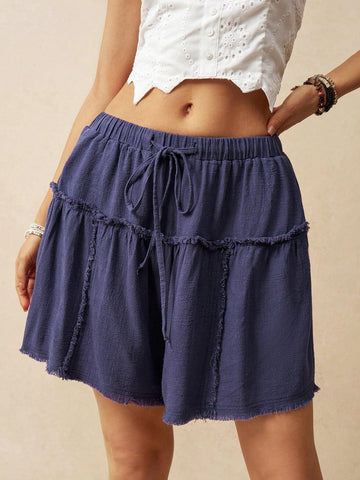 Bohemela Women's Frayed Hem Summer Shorts For Vacation