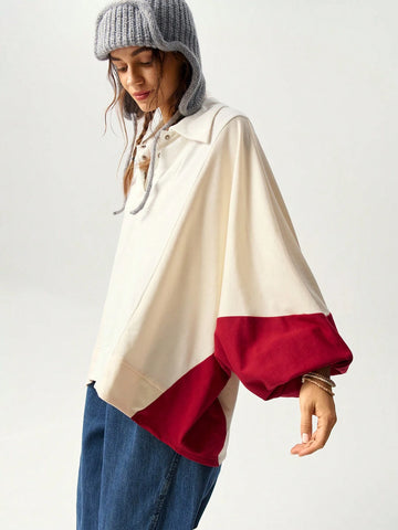Women's Vacation Color Block Long Sleeve T-Shirt, Autumn