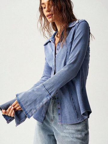 Women's Vacation Solid Color Simple Daily Long Sleeve T-Shirt