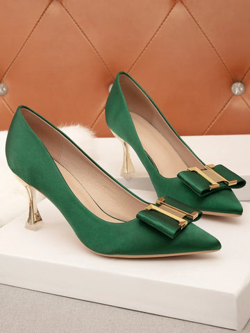 Bow Decor Stiletto Heeled Court Pumps