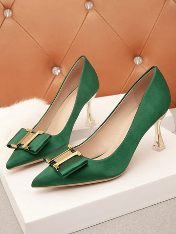 Bow Decor Stiletto Heeled Court Pumps