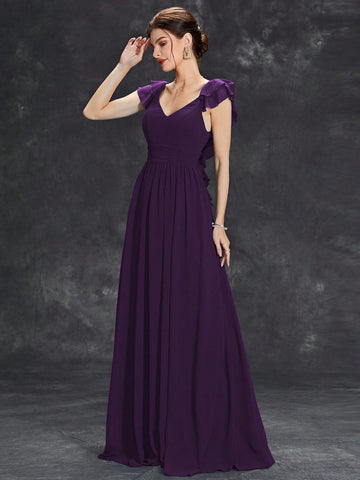 Bridesmaid Dress With Ruffle Hem