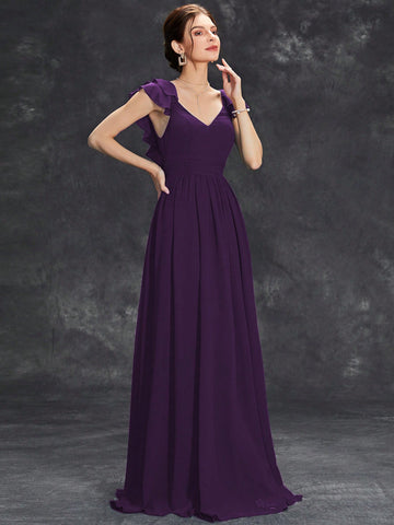 Bridesmaid Dress With Ruffle Hem