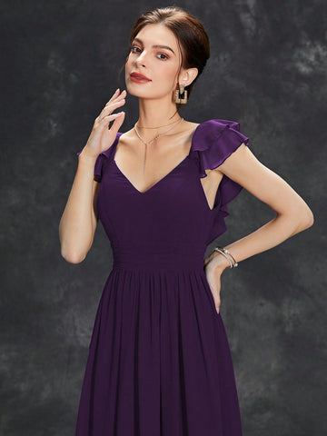 Bridesmaid Dress With Ruffle Hem