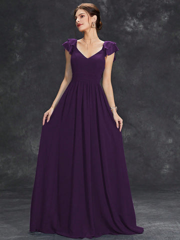 Bridesmaid Dress With Ruffle Hem