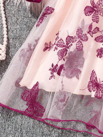 Butterfly Mesh Embroidered Long Sleeve Dress - Spring And Autumn Clothing, Casual Wear, Parties, Gifts