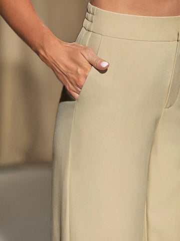 CHOLE BERNALES High Waist Loose Fit Wide Leg Pants For Casual Wear