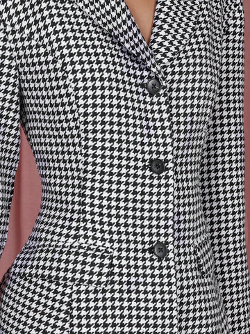 COSMINA Elegant Women Plaid Cinched Waist Blazer For Spring/Summer