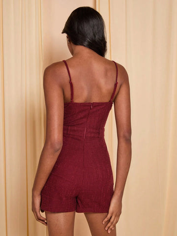 COSMINA Women's Elegant Solid Color Jumpsuit Romper, Suitable For Commuting