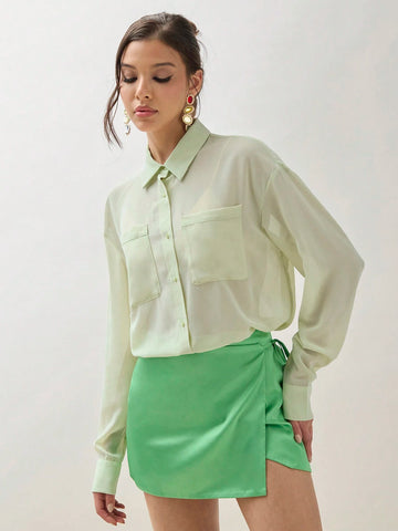 Women's Simple Single Breasted Casual Daily Long Sleeve Shirt