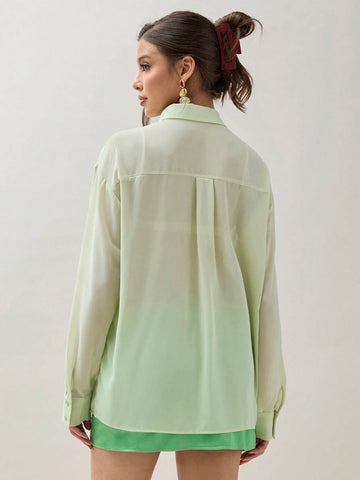 Women's Simple Single Breasted Casual Daily Long Sleeve Shirt