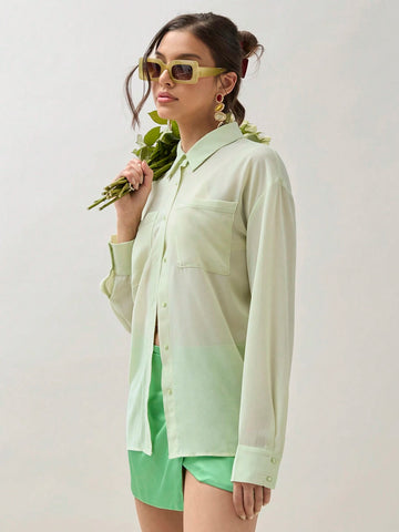 Women's Simple Single Breasted Casual Daily Long Sleeve Shirt